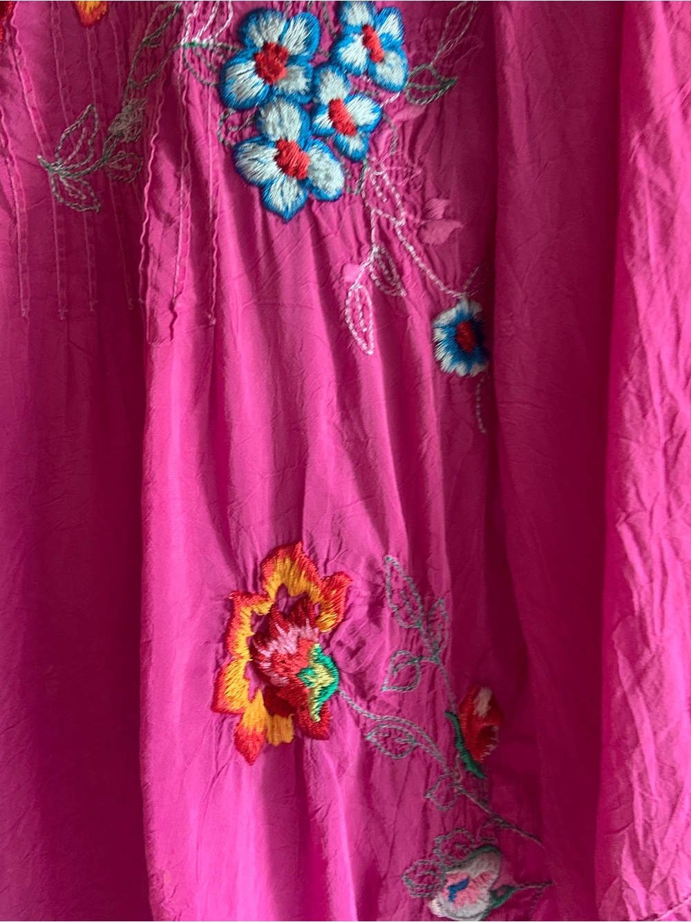 Johnny Was Bright Fuchsia Embroidered Peasant Tunic - Picture 7 of 14